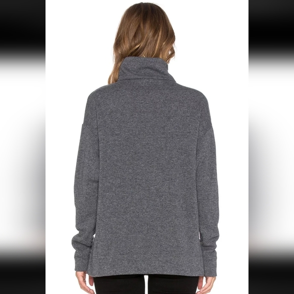 James Perse Grey Pullover Mockneck Wool Sweater 3/Large Preppy Neutral Old Money - Picture 7 of 12